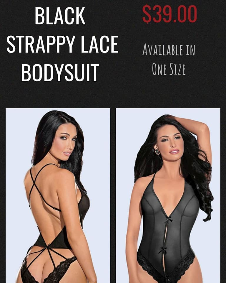 Black strappy lace body suit One size fits most